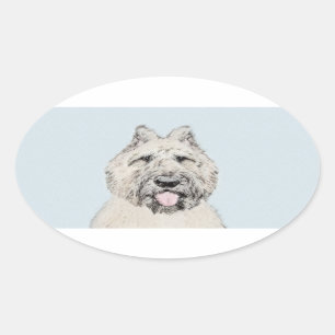 Bouvier des Flandres Painting - Original Dog Art Oval Sticker