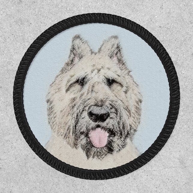 Bouvier des Flandres Painting - Original Dog Art Patch (Front)