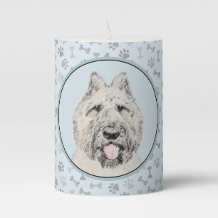 Bouvier des Flandres Painting - Original Dog Art Pillar Candle
