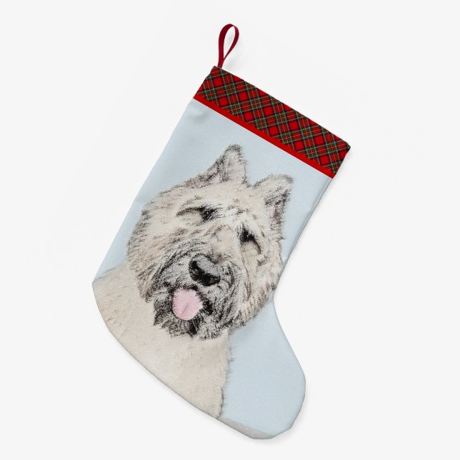 Bouvier des Flandres Painting - Original Dog Art Small Christmas Stocking (Front (Hanging))