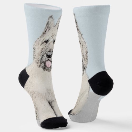 Bouvier des Flandres Painting _ Original Dog Art Socks