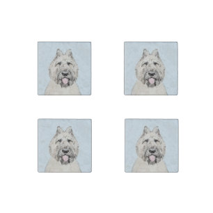 Bouvier des Flandres Painting - Original Dog Art Stone Magnet