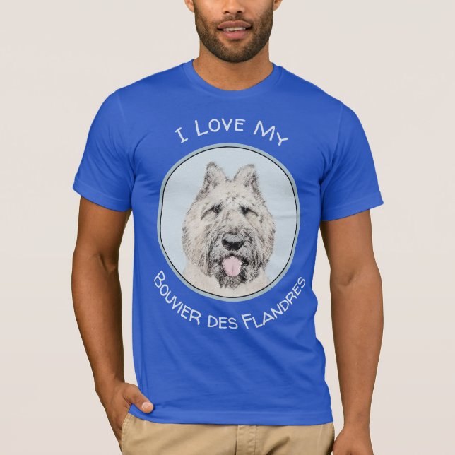 Bouvier des Flandres Painting - Original Dog Art T-Shirt (Front)