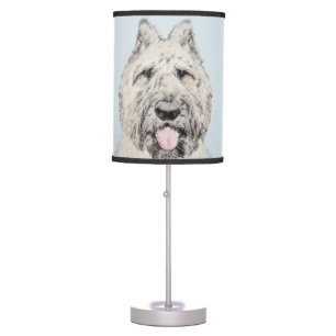 Bouvier des Flandres Painting - Original Dog Art Table Lamp