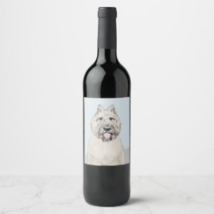 Bouvier des Flandres Painting - Original Dog Art Wine Label