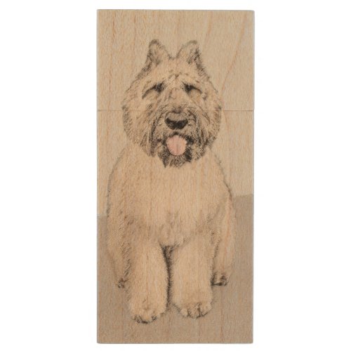 Bouvier des Flandres Painting _ Original Dog Art Wood USB Flash Drive