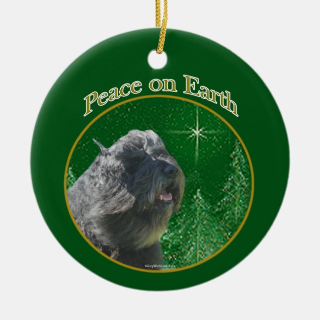 Bouvier Des Flandres Peace Ceramic Ornament (Front)
