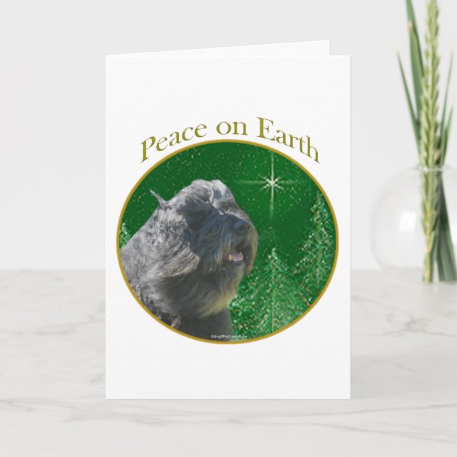 Bouvier Des Flandres Peace Holiday Card (Front)
