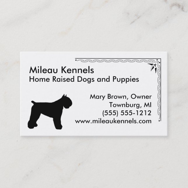 Bouvier des Flandres Silhouette Business Card (Front)