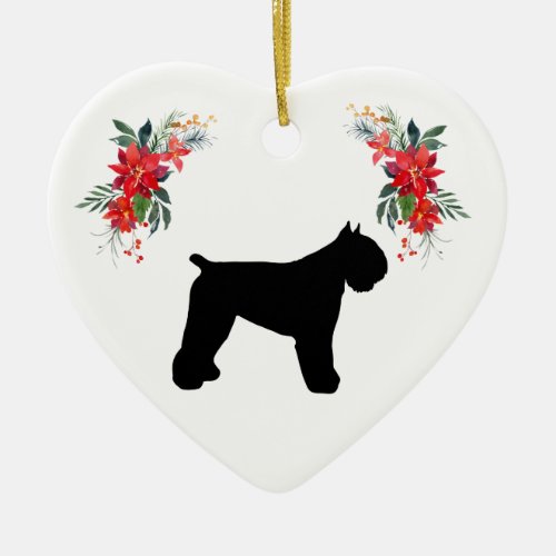 Bouvier des Flandres Silhouette Holiday Ceramic Ornament