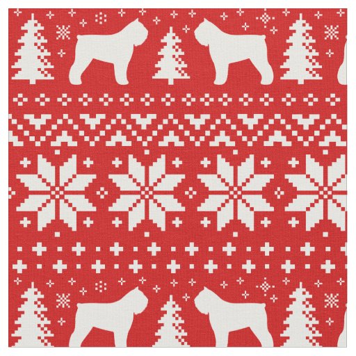 Bouvier des Flandres Silhouettes Christmas Holiday Fabric