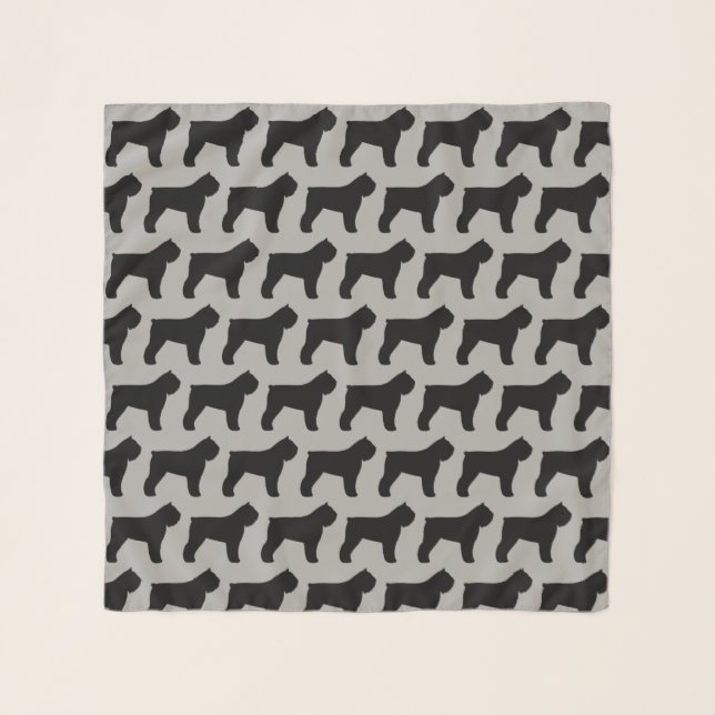 Bouvier des Flandres Silhouettes Pattern Scarf (Front)