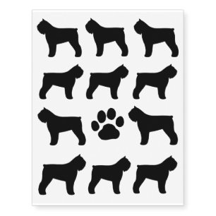 Bouvier des Flandres Silhouettes Temporary Tattoos