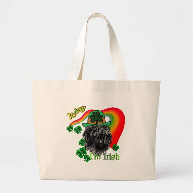 Bouvier des Flandres St Patricks Large Tote Bag (Front)