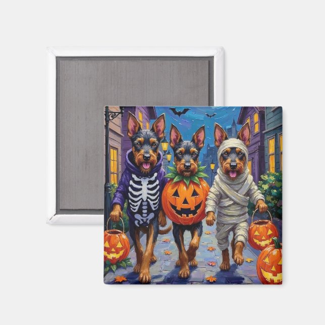 Bouvier des Flandres Trick-or-Treating Halloween Magnet (Front/Back)