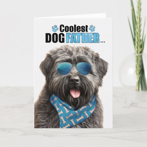 Bouvier Dog Coolest Dad Ever Fathers Day Holiday Card