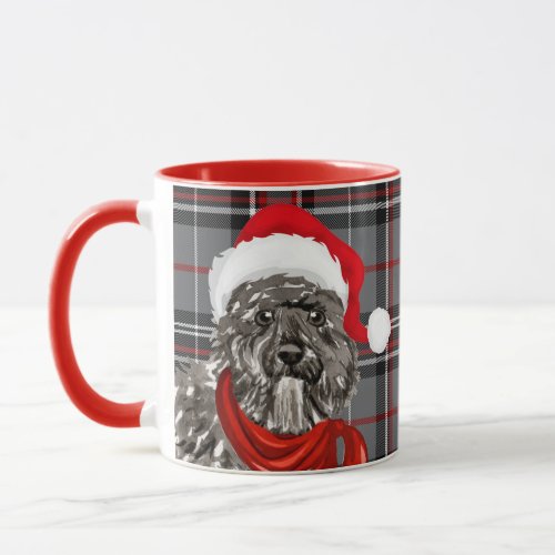 Bouvier Dog Lover Holiday Plaid Christmas Mug