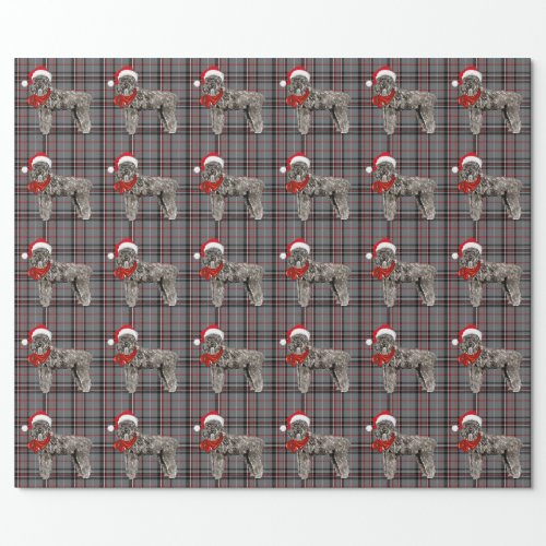 Bouvier Flandres Dog Funny Holiday Plaid Christmas Wrapping Paper