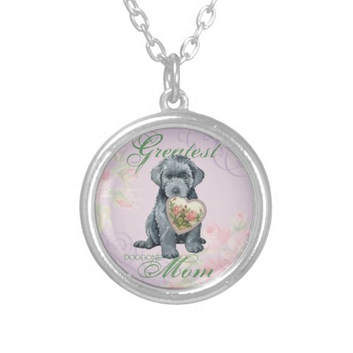 Bouvier Heart Mom Silver Plated Necklace