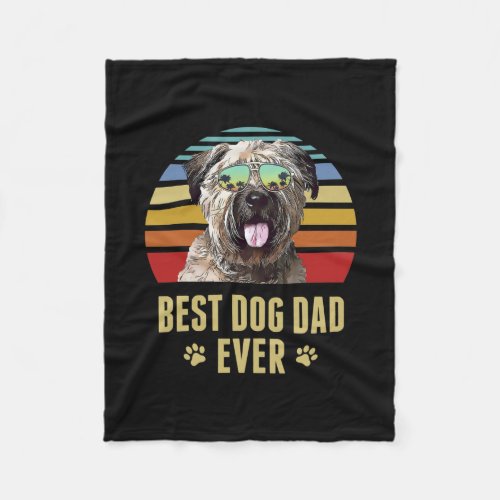 Bouviers des Flandre Best Dog Dad Ever Retro Fleece Blanket