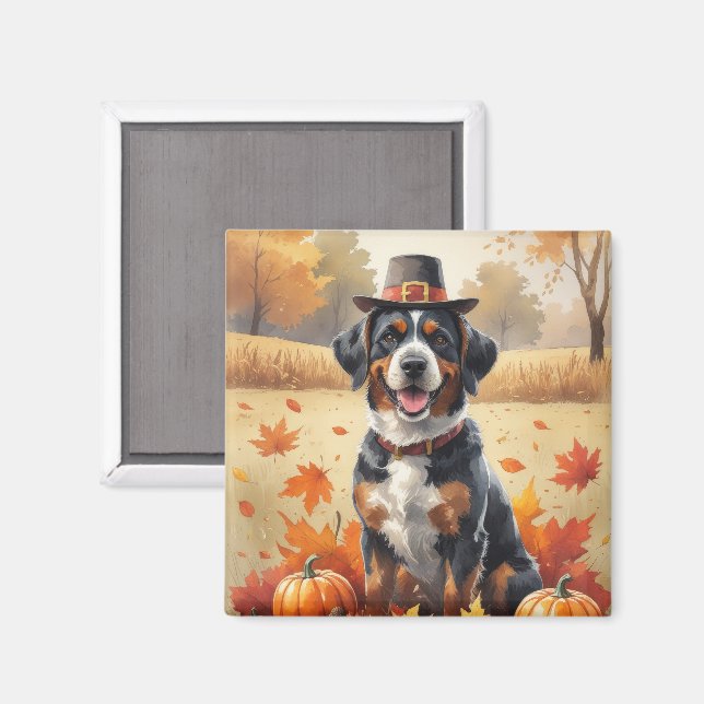 Bouviers des Flandres Autumn Leaves Thanksgiving Magnet (Front/Back)