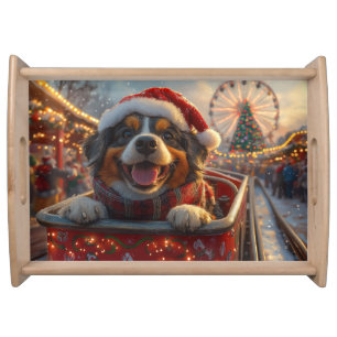 Bouviers des Flandres Dog Roller Coaster Christmas Serving Tray
