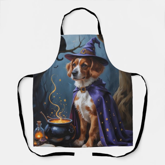 Bouviers des Flandres Whimsical Halloween Painting Apron (Front)