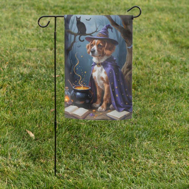 Bouviers des Flandres Whimsical Halloween Painting Garden Flag (In SItu)