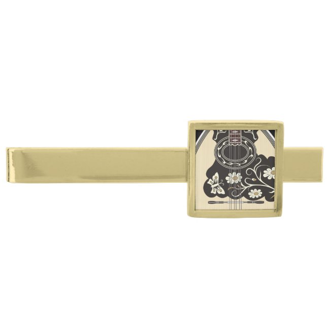 Bouzouki Gold Finish Tie Bar (Front)