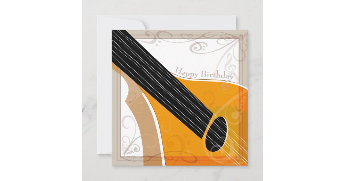 Bouzouki Happy Birthday Flat Greeting Card Zazzle
