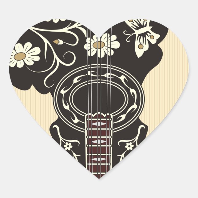 Bouzouki Heart Sticker (Front)