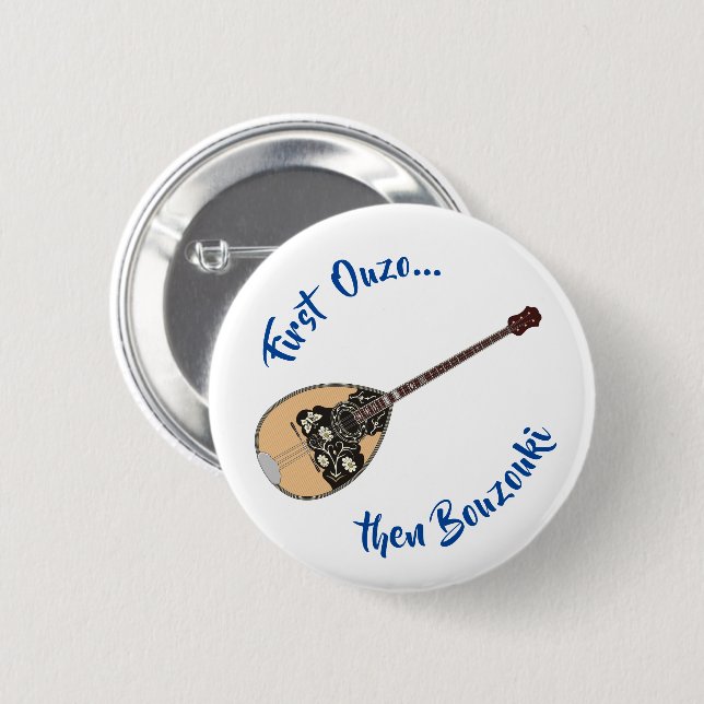 Bouzouki Ouzo Button (Front & Back)