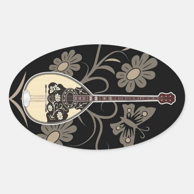 Bouzouki Oval Sticker (Front)