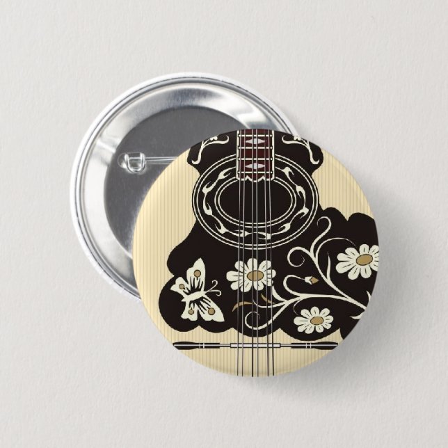 Bouzouki Pinback Button (Front & Back)