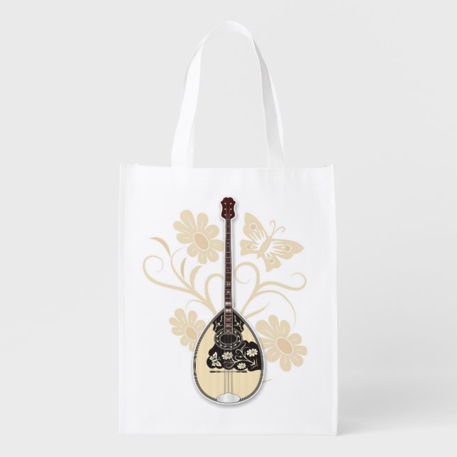 Bouzouki Reusable Grocery Bag (Front)