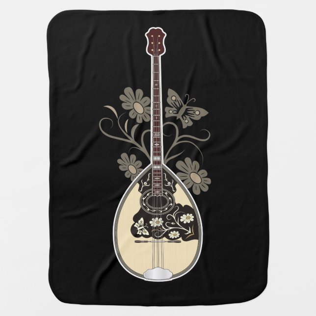 Bouzouki Swaddle Blanket (Front)