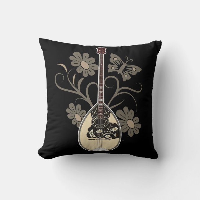Bouzouki Throw Pillow (Front)