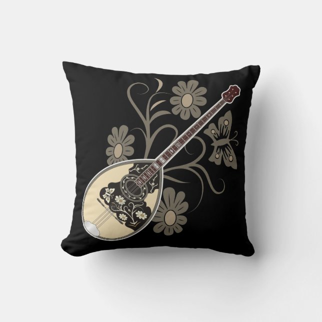 Bouzouki Throw Pillow (Front)
