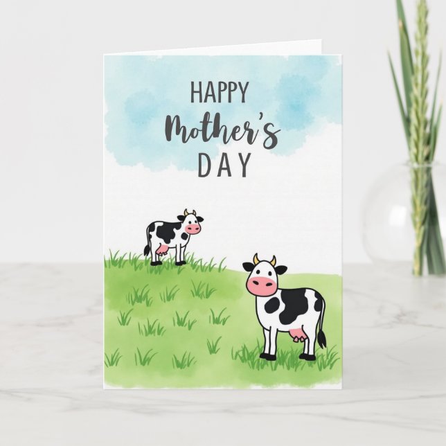 Bovine Sweet Mothers Day Card (Front)