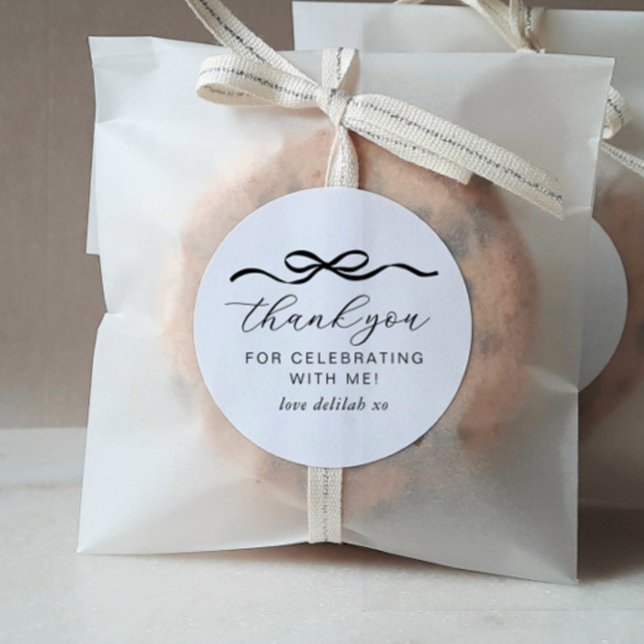 Bow 1st Birthday Classic Round Sticker (Creator Uploaded)