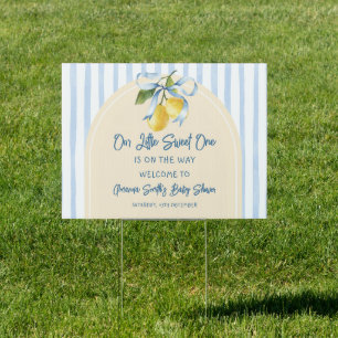 Bow A Sweet Little One Citrus Lemon Baby Shower Sign