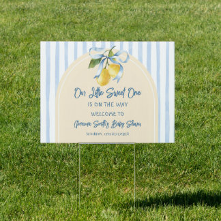 Bow A Sweet Little One Citrus Lemon Baby Shower Sign