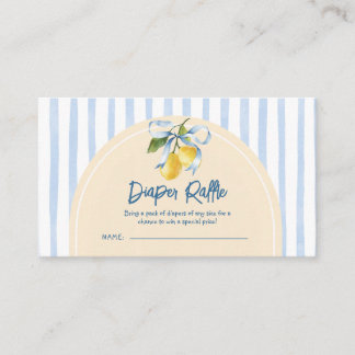 Bow A Sweet Little One Citrus Lemon Diaper Raffle Enclosure Card