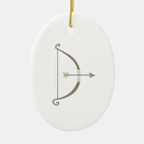 Bow and Arrow Ceramic Ornament