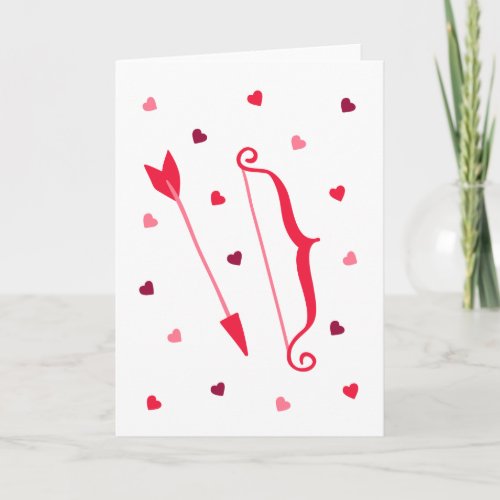 Bow and Arrow Hearts Valentines Day Holiday Card