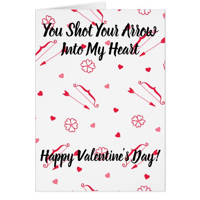 Bow and Arrow Mini Hearts Valentine's Day Cards (Front)