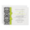 Bow and Chandelier Damask Wedding Invitation