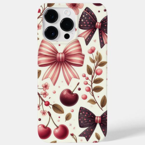 bow and cherry pattern  Case_Mate iPhone 14 pro max case