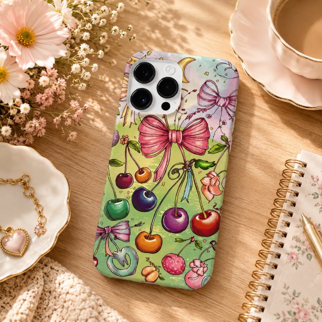 bow and cherry pattern  Case-Mate iPhone case (bow and cherry pattern Case-Mate iPhone case)