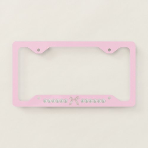 Bow and Pearls License Plate Frame